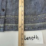 Coppagallo Linen Blend Outfit Set Embellished‎ Details Capris Medium Blouse Gray Photo 12