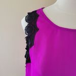 Worthington  magenta lace trimmed blouse medium Photo 2