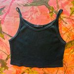 Brandy Melville  black cotton ribbed tank camisole crop top Photo 6