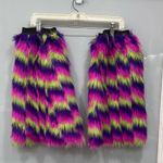 New Pink Green Purple EDC Rave Monster GoGo Fuzzy Fuzzies Leg Warmers Handmade Photo 0