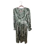 Anany Green and Cream Abstract Silk Dress M Size M Photo 2