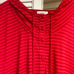 Soft Surroundings  pink striped button up hoodie L/XL Photo 5