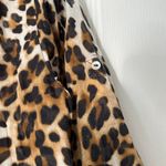Zara Basic Sheer Leopard Print Button Photo 4