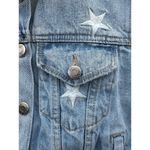 Pistola Brando White Star Cropped Denim Jacket White Zodiac Embroidered Small Photo 4