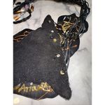 NEW Handmade GENUINE ITALIAN LEATHER Belt Sash Black Gold Silver Beaded OSFA Photo 5