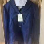 Talbots  deep Blue Women's silk top 8 petite nwt Photo 0