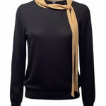 Ann Taylor  Factory Camel and Black Sweater. Size Medium Photo 0