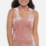Candie's  Pink Velvet Choker Tank top in Size S Photo 0