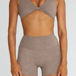 CSB sierra fade crop top sports bra criss cross open back thin straps latte Tan Size XS Photo 0