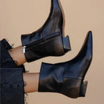 Free People  Easy Does It Vegan Ankle Boots in Chocolate Brown Photo 0