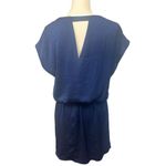 Mango  Suit Blue Dress Keyhole Tapered Waist‎ Cup Sleeve Size 6 Photo 2