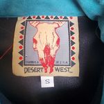 Vintage Desert West Black & Teal Buttton Down Shirt (S) Blue Photo 4