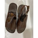 Pierre Dumas  Brown VEGAN distressed Platform Wedge Open Toe Sandals Women's sz 9 Photo 2