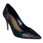 ALDO Stiletto 4” High Heels Black Purple Silver Metallic Floral Women’s Size 7M Photo 0
