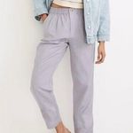 Madewell  Faded Lavender Purple Linen-Blend Pull-On Tapered Pants Medium Petite Photo 0