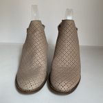 Cole Haan  Gray Perforated Peep Toe Booties Heels Women 7.5B Cutout Photo 2