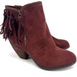 Not Rated ‎ Brown Fringe Faux Suede Booties Sz 9.5 Photo 0