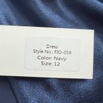 NEW Virgo’s Lounge Gabrielle Dress Navy Blue Wrap Ruffle Fringe Satin Size US 8 Photo 5