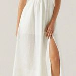 ASTR The Label Citrine Linen Bow Front Midi Dress Elegant White Small S Photo 0
