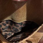 B. MAKOWSKY LEATHER SHIMMER SNAKE BROWN LIZZARD SHOULDER HANDBAG GOLDTONE TRIM Photo 9