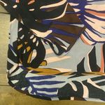 Mango  Casual Tropical‎ Leaf Gray Blouse Size 2 Vacation Cruise Photo 1