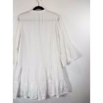Faherty Dress White Mini Gauze Kasey V Neck Tiered Flared Coastal Cowgirl Medium Photo 4