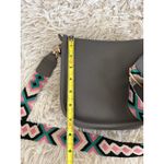Montana West Gray Pebble Grain Crossbody Bag With Colorful Geometric Strap Photo 3