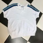 Fire Islander Vintage 70s 80s Knit Polo Short Cap Sleeve Sweater White Blue XL Photo 1
