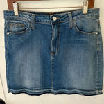 Just Black  Boutique Raw Hem Denim Skirt. Size Large. Photo 0