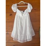 Lulus NWT  Cutest Icon White Embroidered Off-the-Shoulder Mini Dress Babydoll L Photo 3