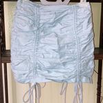 Pretty Little Thing NWT Blue Linen Ruched Mini Skirt Women Size 4 Photo 0