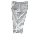 CJ BANKS Relaxed Stretch White Capri Crop Embellished Jean size 20W Photo 4