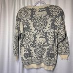 Vintage Genesis Women's Sweater M Fair Isle Nordic Reindeer Holiday Christmas Gray Size M Photo 2