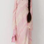 NWT The Wolf Gang Ames Keyhole Linen Blend Maxi Dress Blush Pink Size XS Photo 4