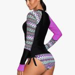 Lopie Women's Long Sleeves Rash Guard Athletic Swim Aztec Tank Photo 3
