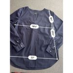 Talbots  dress navy blue blouse size L Photo 1