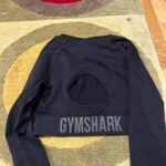 Gymshark Flex Long Sleeve Crop Top Black Back Cutout Logo Size Medium Photo 3