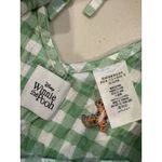 Disney Winnie the Pooh Gingham Top Womens Medium Embroidered Peplum Plaid Ruffle Photo 2