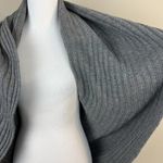 Garnet Hill Cardigan Sweater Small S/M Gray Open Front Ribbed Long Sleeve Knit Photo 6