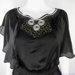 Lucy Paris Black Embroidered Blouse, size S Photo 2