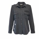 Rails  Kato Military Shirt Jacket Size Medium Charcoal Gray Stars Embroidered Photo 9