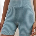 Urban Outfitters Kadin Knit Blue Ribbed Distressed Biker Shorts Photo 0