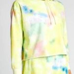 Alice + Olivia Tie Dye Funnel Neck Crop Hoodie Beachside Yellow L Photo 0