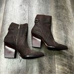 DONALD J. PLINER Vegas Brown Leather Studded Heeled Boots Size 7 Photo 2