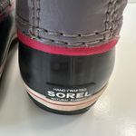 Sorel Waterproof Winter Snow Boots Faux Fur Trim Lace Up Gray Pink Women Size 5 Photo 6