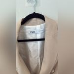 ZARA  Evening Double Breasted Beige Oversize Blazer Size Medium  1985 Photo 4