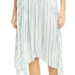 Vince Mint Stripe Gauze Panel Skirt Green M Photo 1