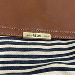Relic  Fossil Canvas Faux Leather Medium Crossbody Purse Striped Shoulder Bag Photo 1