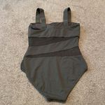 Carmen Marc Valvo  army green One Piece women's mesh cutout‎ swimsuit Size 12 Photo 2