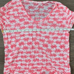 Gap  Women’s Print‎ Linen V-Neck Tee - Size S - Jellybean Pink - EUC Photo 4